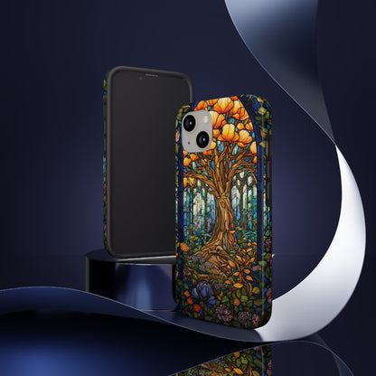 Tree of Life Stained Glass Style iPhone Tough Case | Embrace Nature's Harmony with Durable Elegance