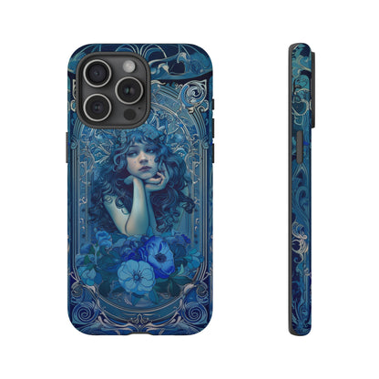 Blue Floral Art Nouveau Style Phone Case