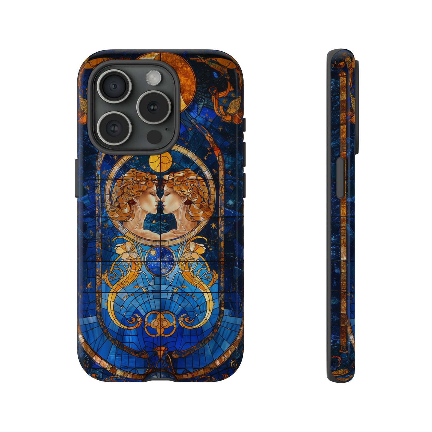 Gemini Astrology Stained Glass Phone Case