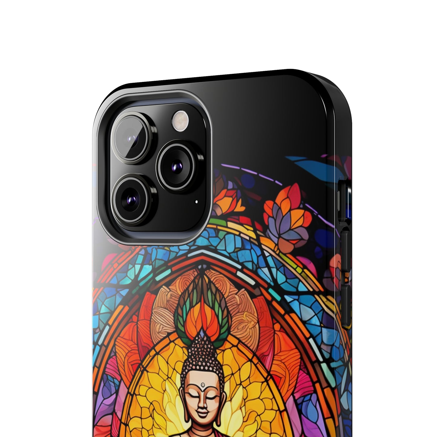 Stained Glass Magic iPhone Case: Psychedelic Tibet Buddha Mandala | iPhone 13 Case Mystical Tibetan Artistry