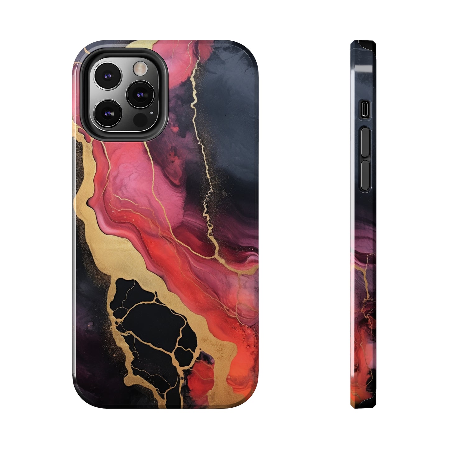 Marbled Dark Lava flow Phone Case | Embrace the Mesmerizing Multicolor Art