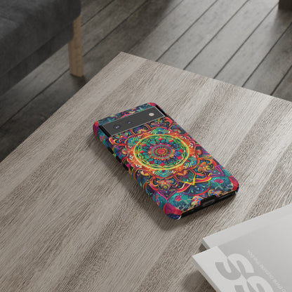 Cosmic Stained Glass Mandala Phone Case