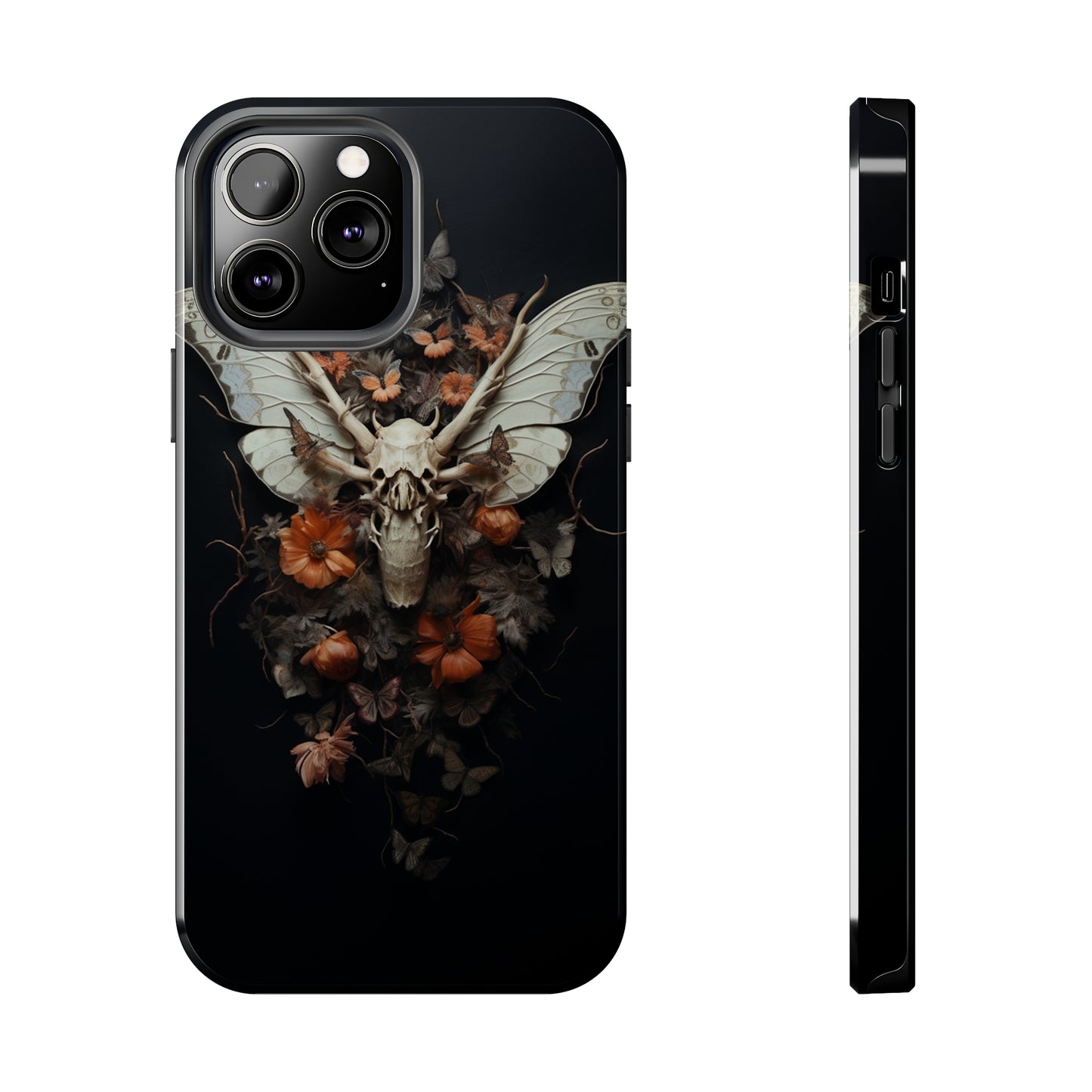 Deadhead Moth Gothic Dark Academia iPhone Case | Spooky Skull Mysterious Elegance