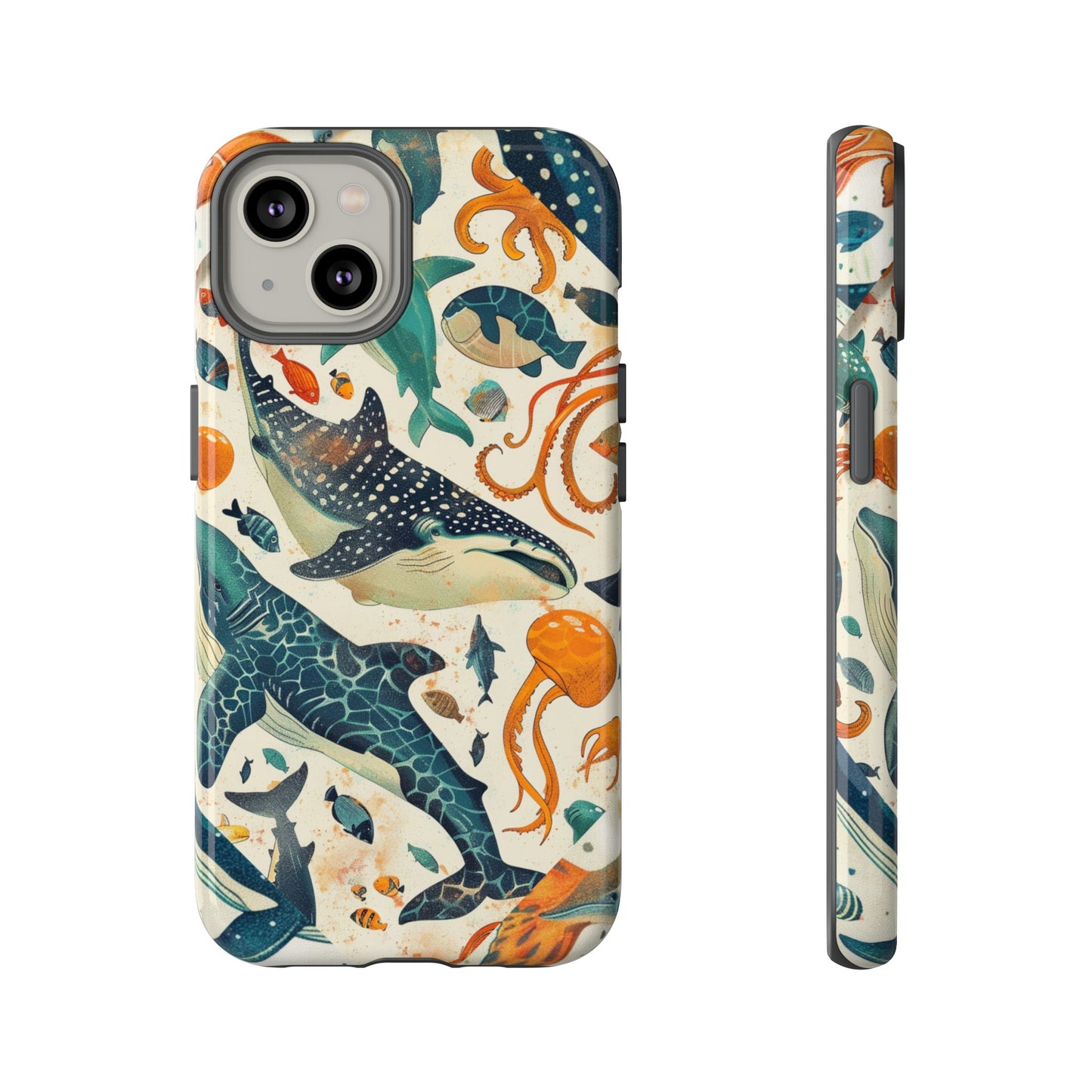 Undersea World Shark, Turtle, Manta Ray Phone Case