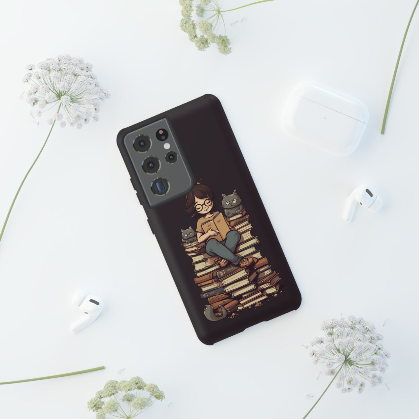 Cats and Books Phone Case