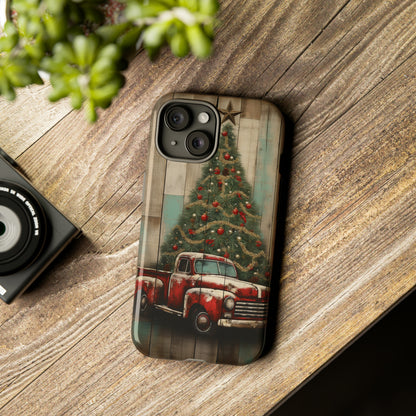 Classic Red Pickup Truck Christmas Phone Case