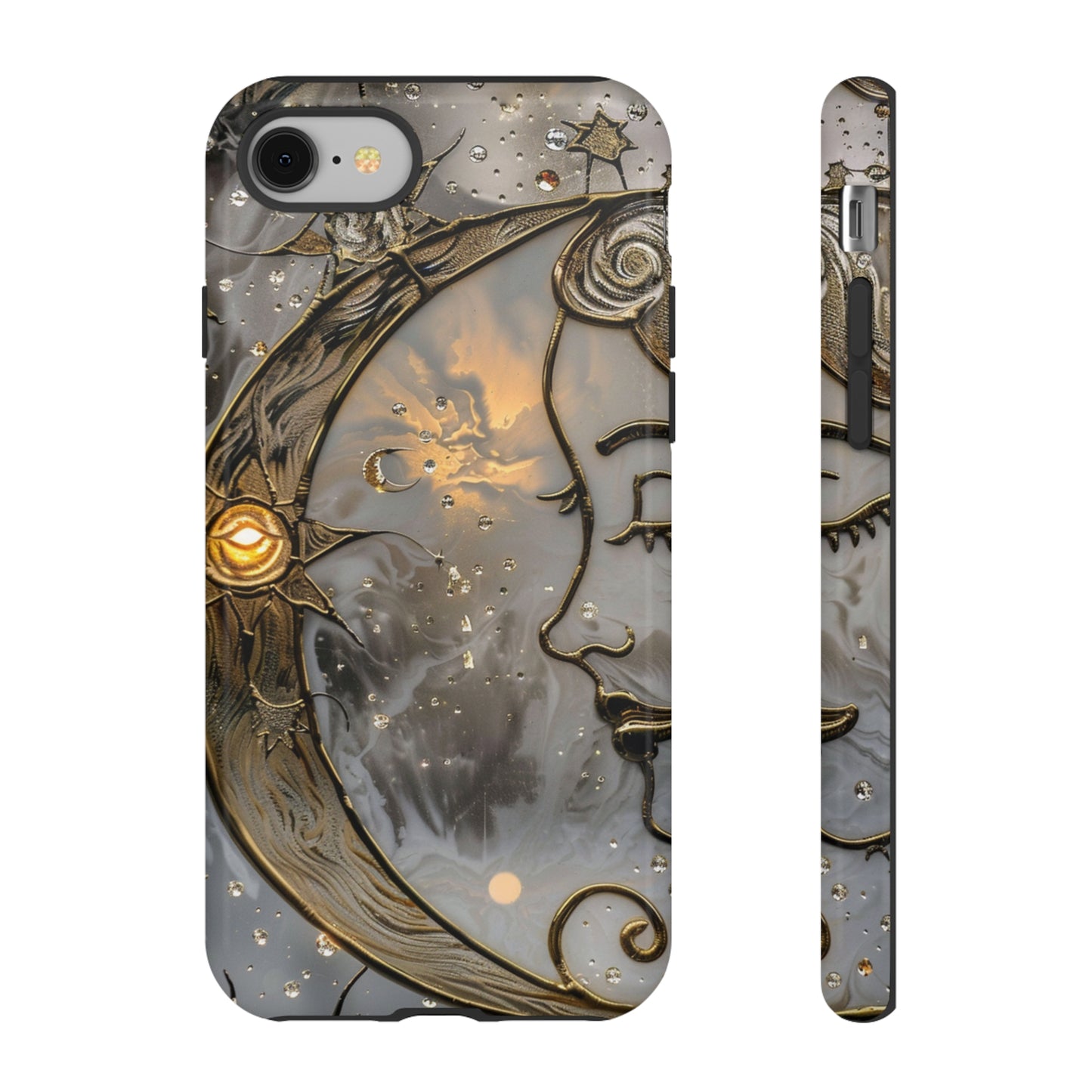 Moon Stars Stained Glass Starry Night Phone Case