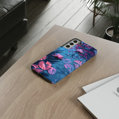 Magenta and Blue Color Zen Lily Pad Phone Case