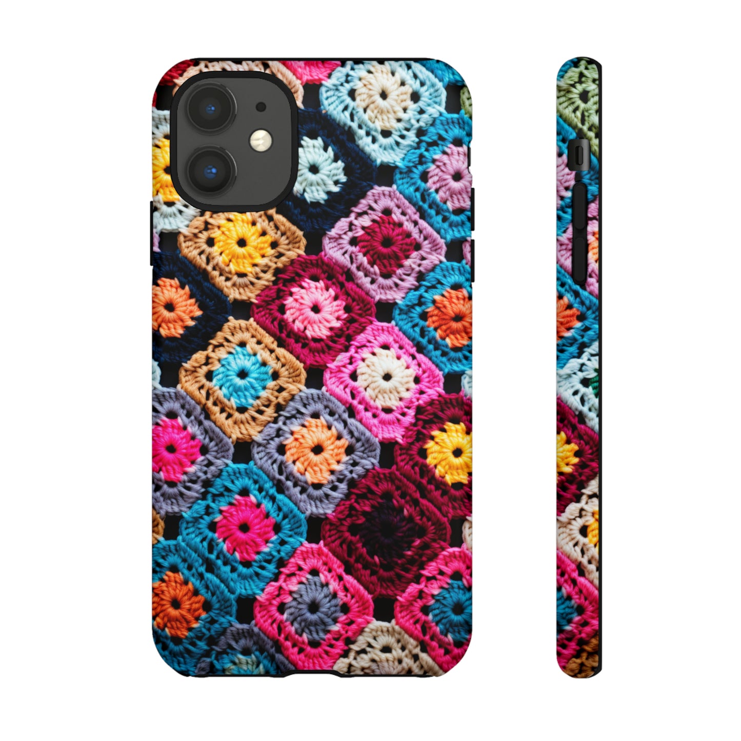 Vintage Floral Crochet Blanket Knit Look Phone Case