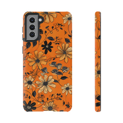 Orange Floral Phone Case Cute Summer Flower Aesthetic