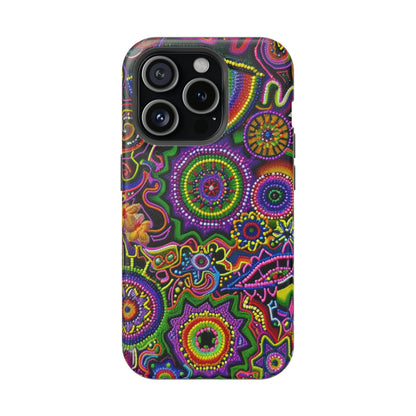 Psychedelic Peyote Button Beaded Style MagSafe Phone Cover