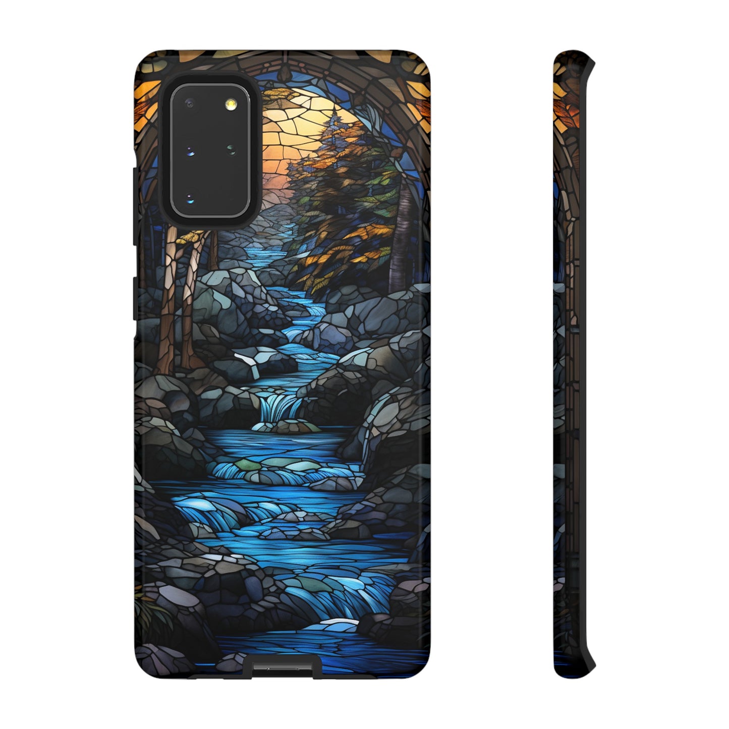 Stained Glass Stone Bridge and River Art Phone Case