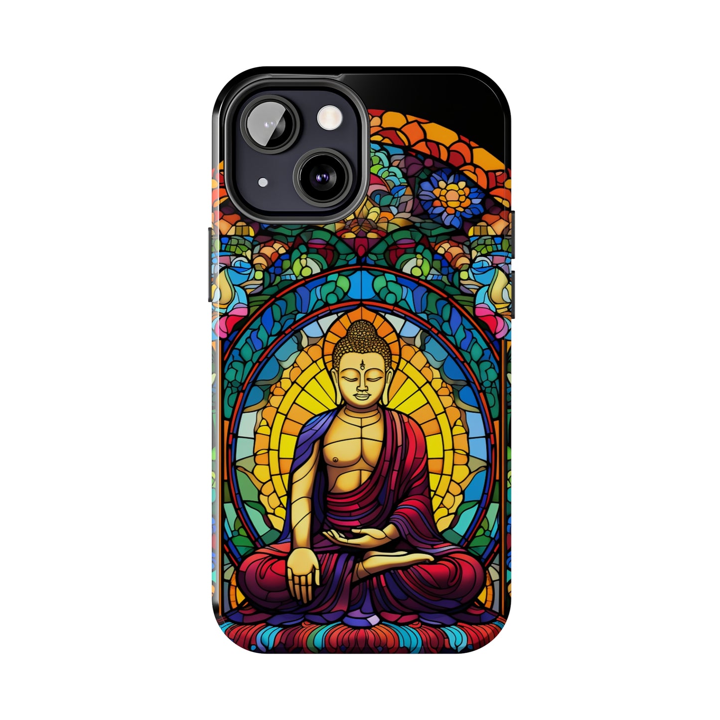 Stained Glass Magic: Psychedelic Tibet Buddha Mandala