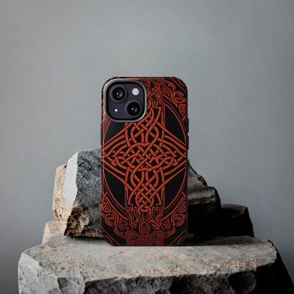 Eternal Weave iPhone Case, Red Celtic Tribal Knots | Timeless Symbolism iPhone Case for Models 11 through 14 Pro Max