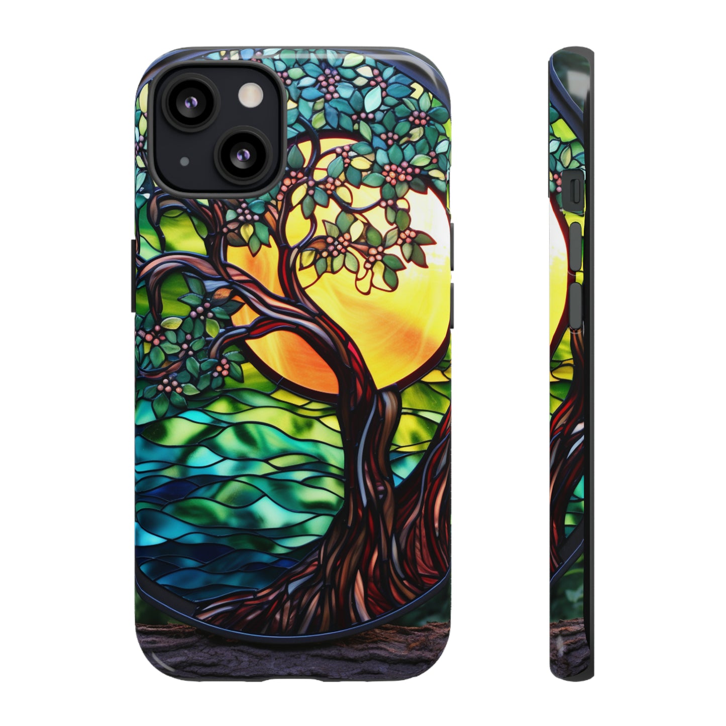 Stained Glass Mosaic Tile Tree of Life Full Moon