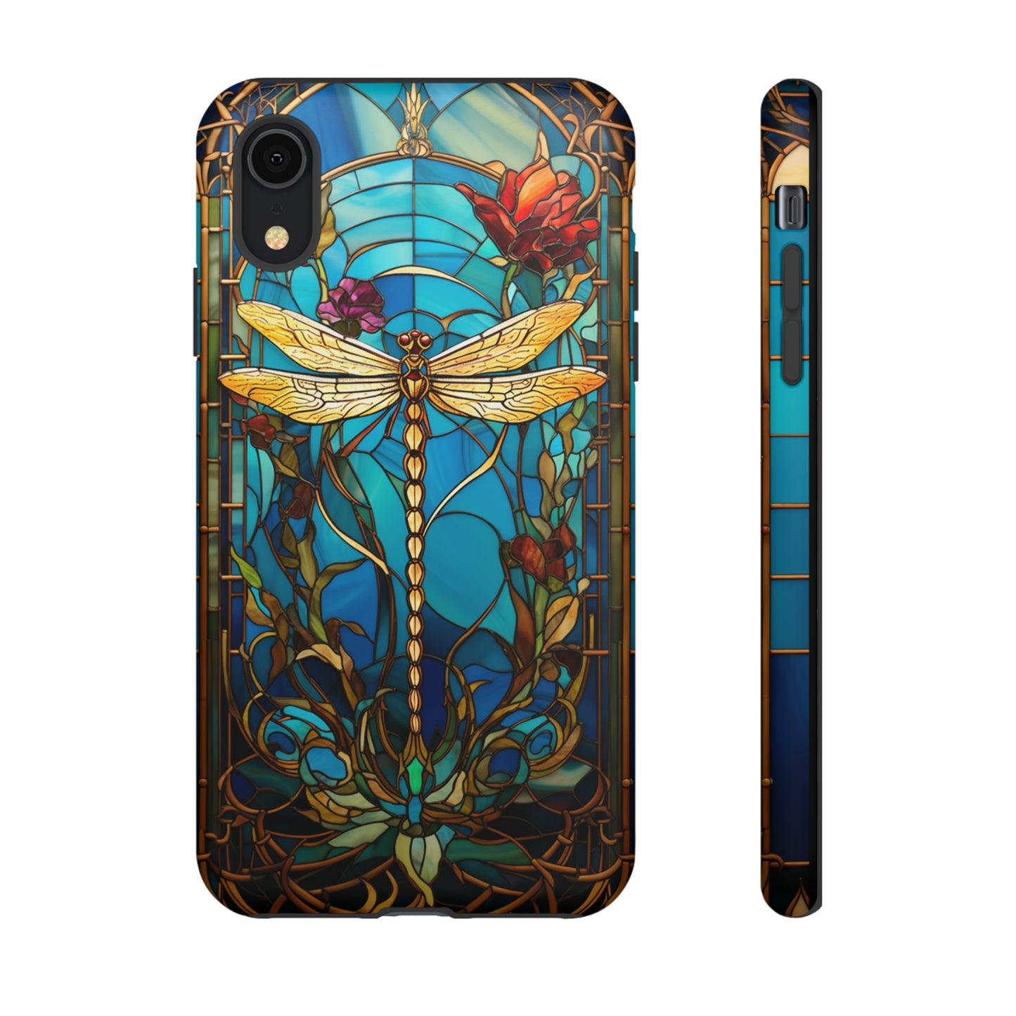 Vintage Art Nouveau Stained Glass Dragonfly Phone Case