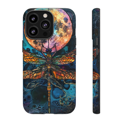 Full Moon Stained Glass Dragonfly Phone Cover