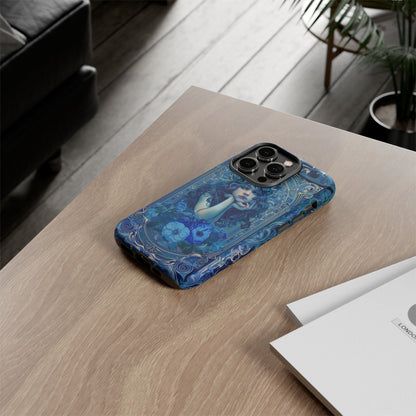 Blue Floral Art Nouveau Style Phone Case