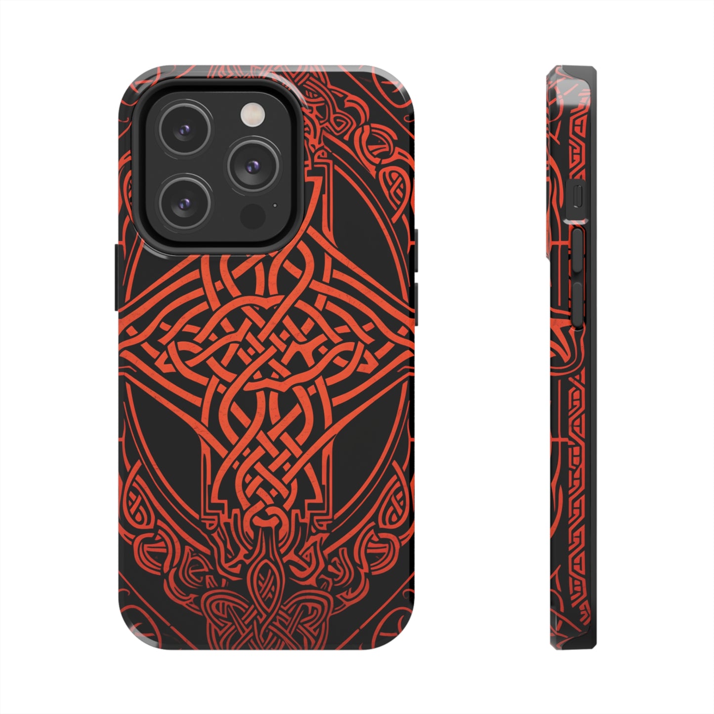 Eternal Weave iPhone Case, Red Celtic Tribal Knots | Timeless Symbolism iPhone Case for Models 11 through 14 Pro Max