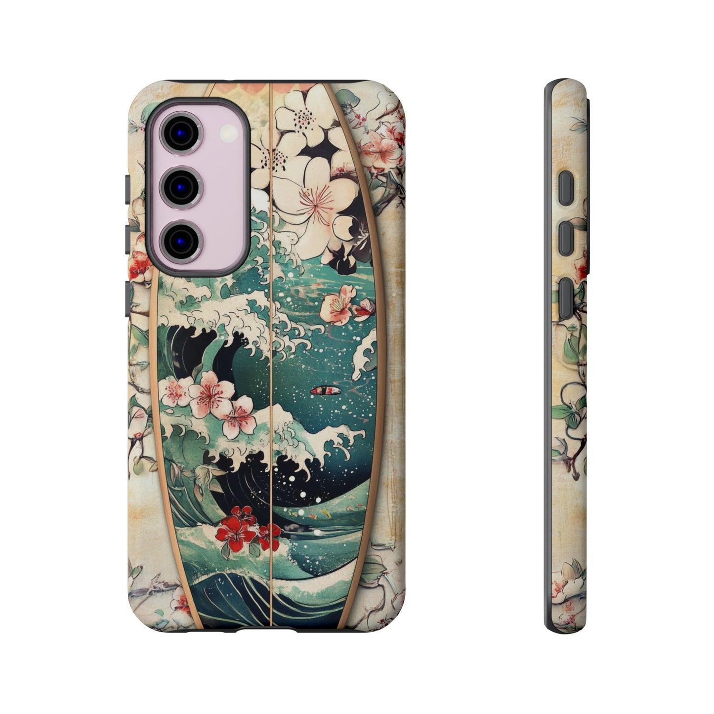 Vintage Tropical Surfboard Art Phone Case