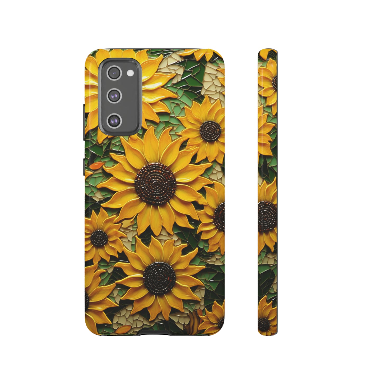 Sunflower Floral Color Explosion Mosaic Glass