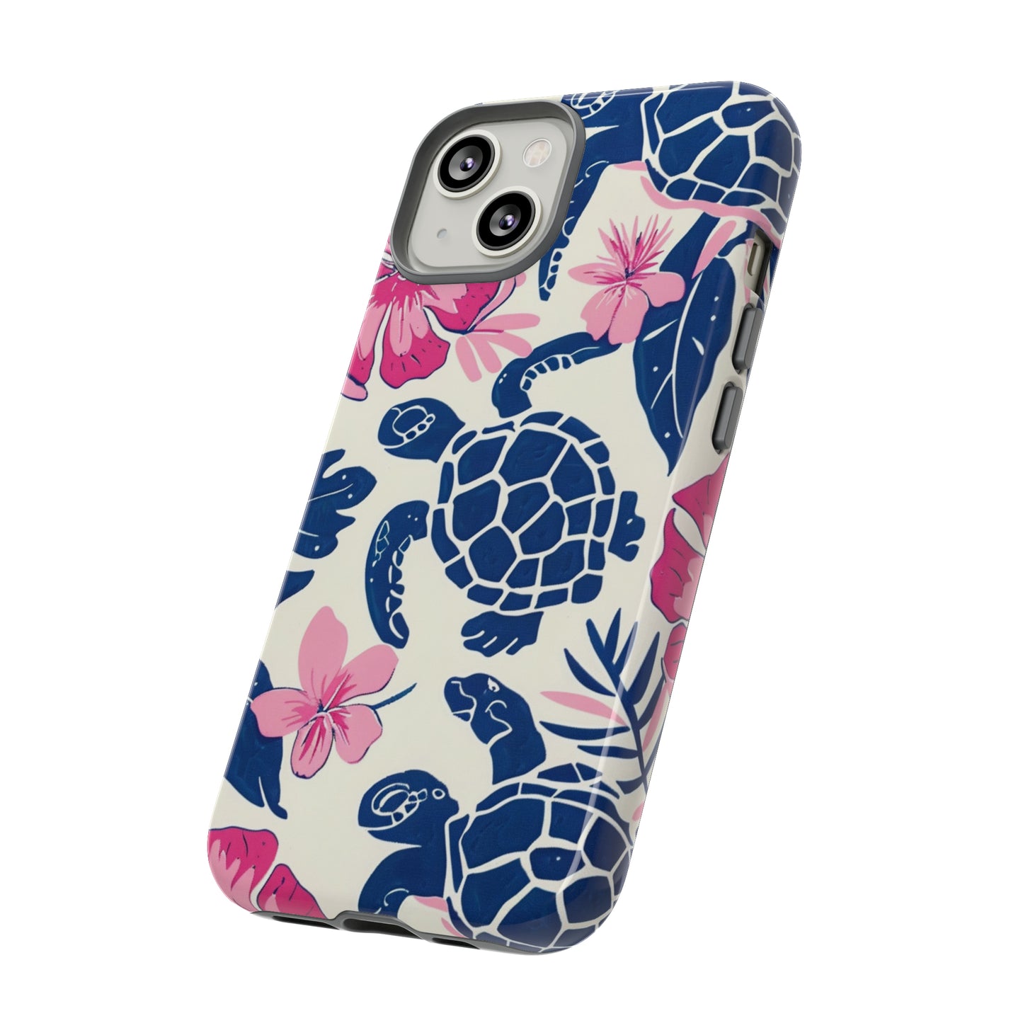 Undersea Floral Blue Sea Turtle Phone Case