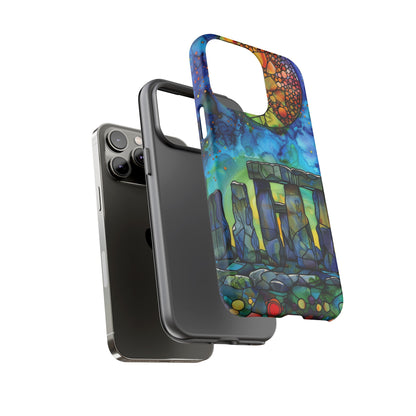 Stonehenge Neolithic Full Moon Stained Glass Watercolor Phone Cover