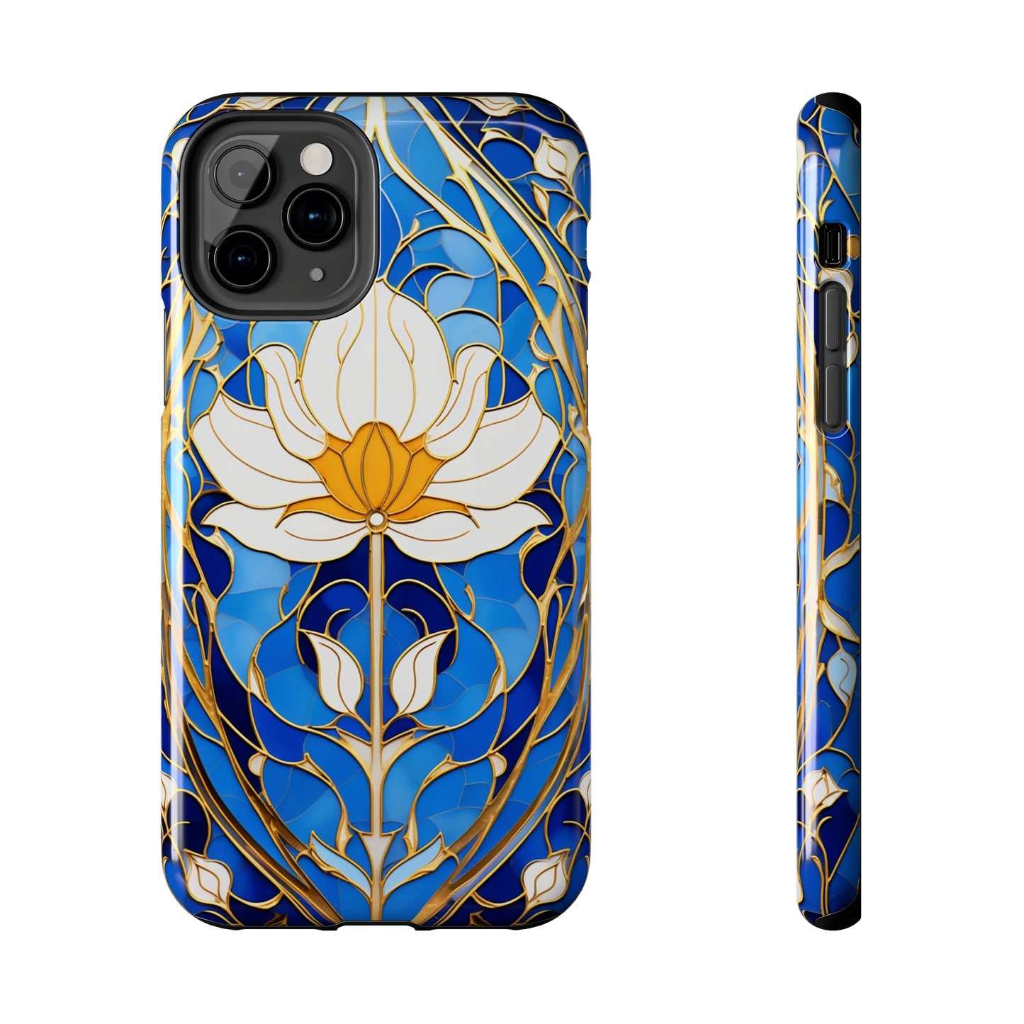 Art Deco Stained Glass iPhone Case | Vintage Floral Glamour, iPhone Case for Models 11 through 14 Pro Max