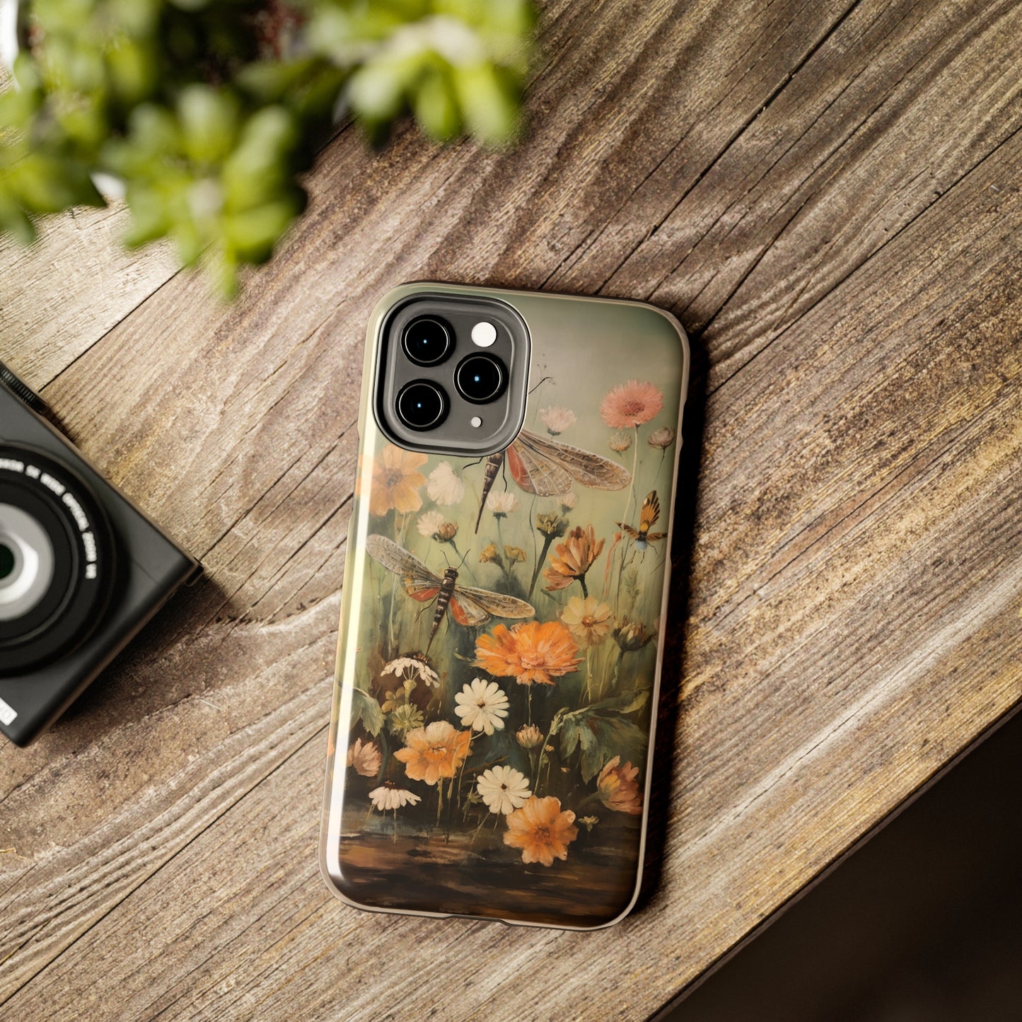 Dragonfly Floral Print iPhone Case | Nature-Inspired Elegance and Device Protection