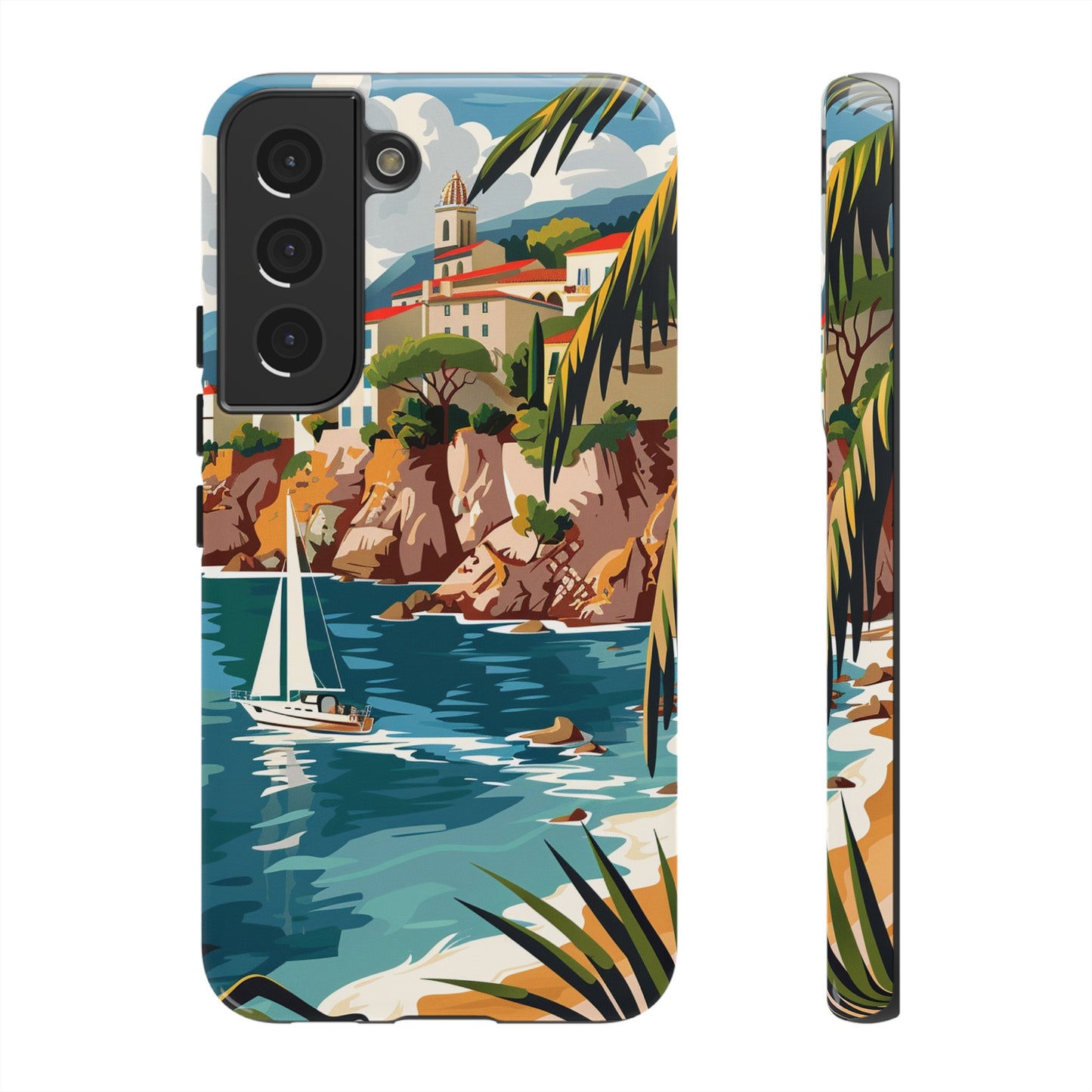 Midcentury French Riviera Sailboat Painting Phone Case