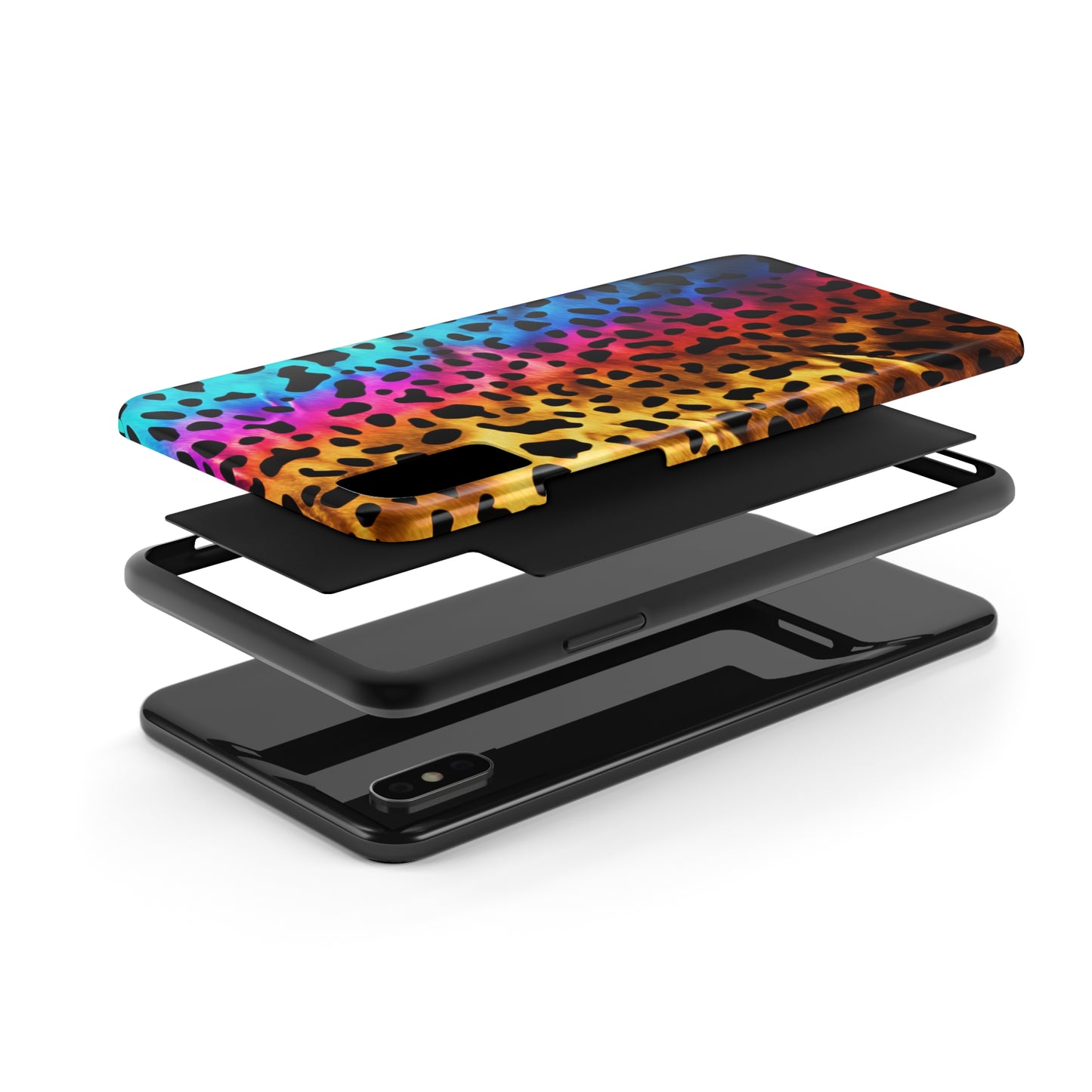 Kaleidoscopic Wild: Psychedelic Rainbow Leopard Print | Dazzling iPhone Case