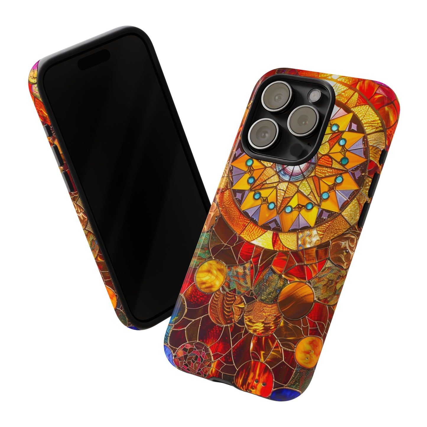 Cosmic Stained Glass Mandala Phone Case