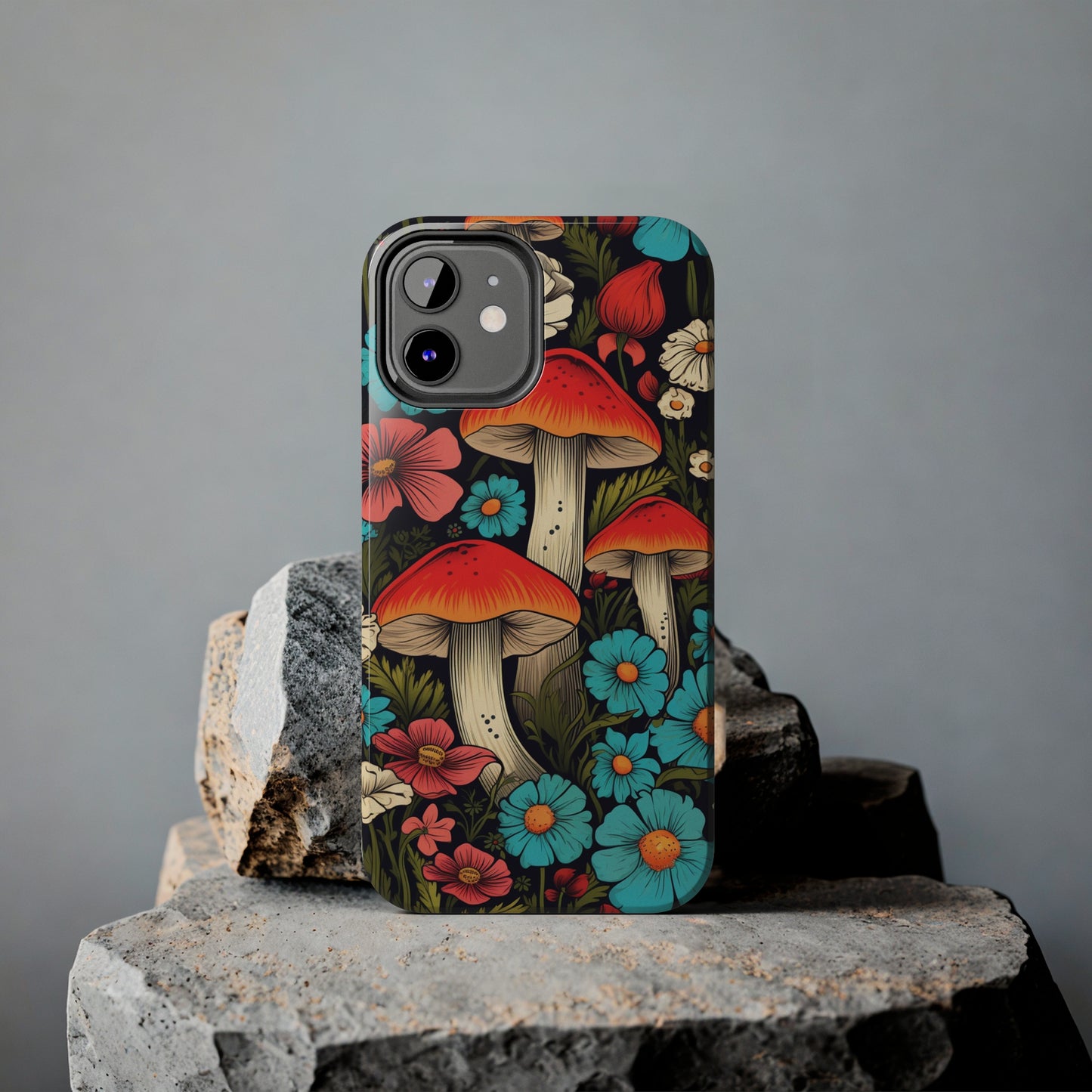 Psychedelic Retro Mushrooms iPhone case | Dive into Vintage Vibes