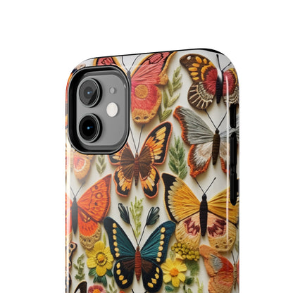 Embroidery Butterflies iPhone Case | Whimsical Elegance and Nature's Beauty in Handcrafted Detail