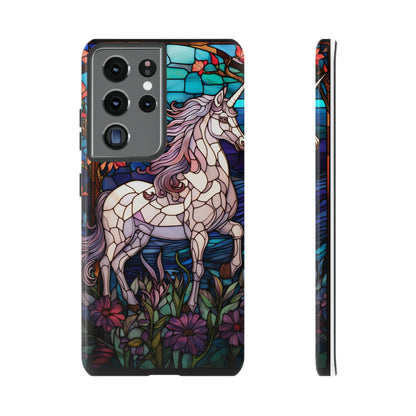 Unicorn Stained Glass iPhone, iPhone Case Retro Samsung Galaxy Phone Tough Case iPhone 15 14 Plus 13 12 7 8 Se Hippie Boho Style