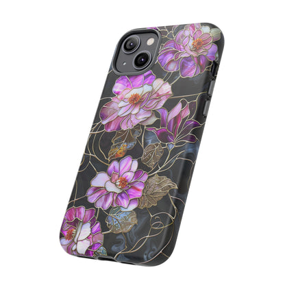 Magenta Color Floral Stained Glass Phone Case