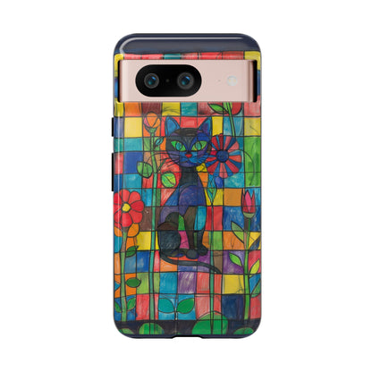 Cat in the Stained Glass Garden Phone Case