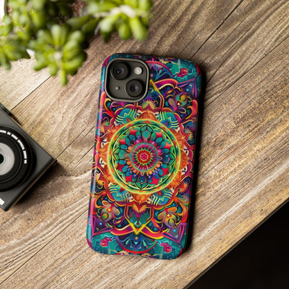 Cosmic Stained Glass Mandala Phone Case