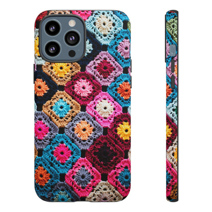 Vintage Floral Crochet Blanket Knit Look Phone Case