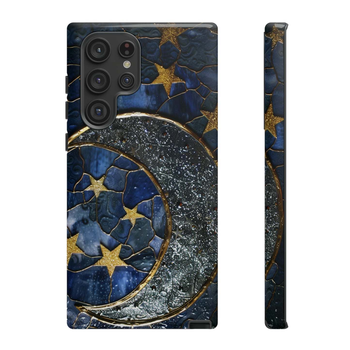 Moon Stars Stained Glass Starry Night Phone Case