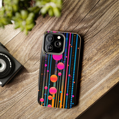 Experience a Blast from the Past: Retro Psychedelic Bubbles Tough Case for Apple iPhone Models