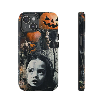 Vintage Halloween Collage Wednesday Goth Style Jackolantern Spooky Phone Cover