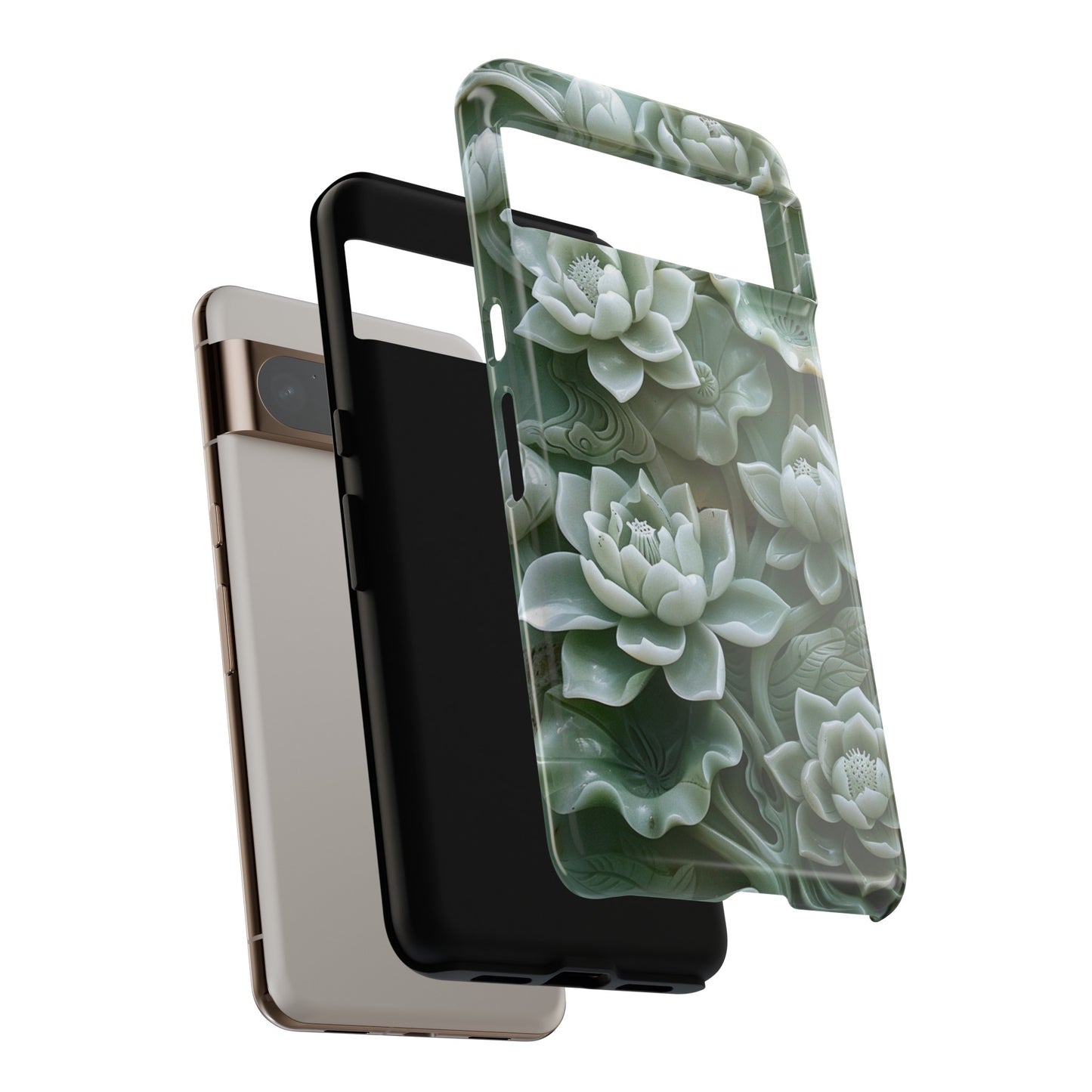 Green Jade Lotus Floral Art Phone Case