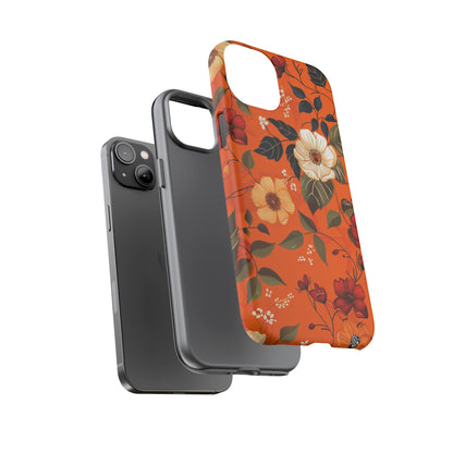 Orange Floral Phone Tough Case