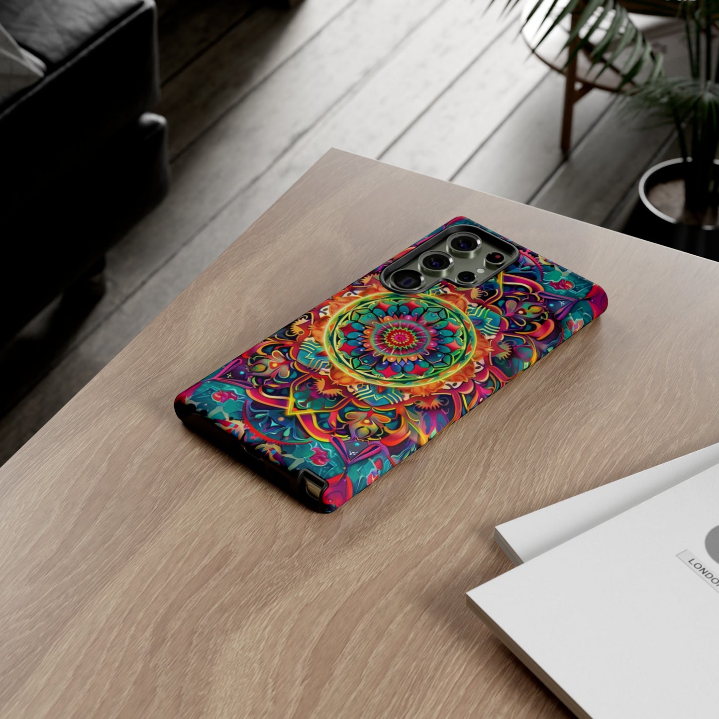 Cosmic Stained Glass Mandala Phone Case