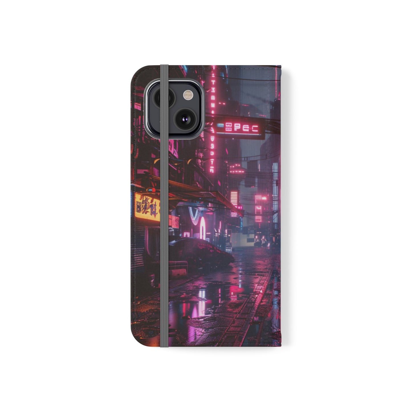 Cyberpunk City at Night Wallet Case