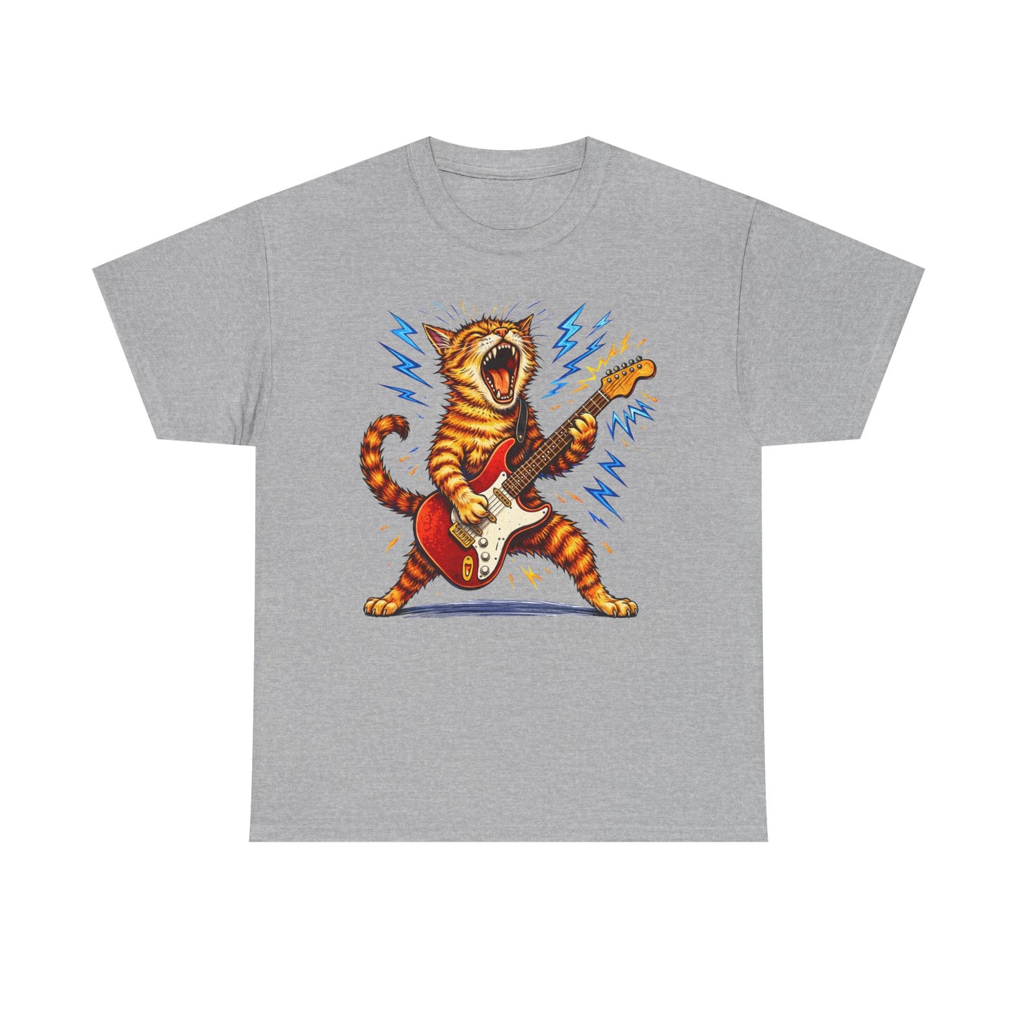 Rock and Roll Cat Electric Guitar Vintage T-Shirt