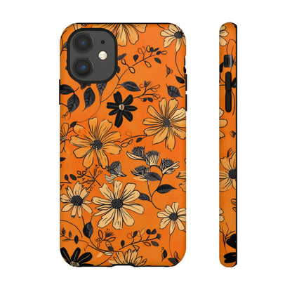 Orange Floral Phone Case Cute Summer Flower Aesthetic