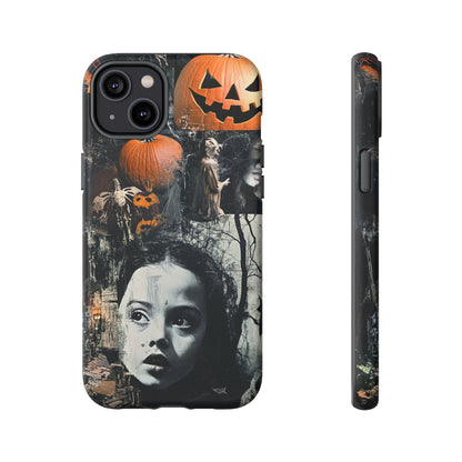 Vintage Halloween Collage Wednesday Goth Style Jackolantern Spooky Phone Cover