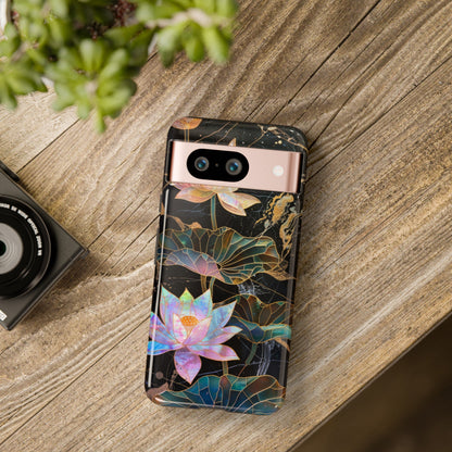 Zen Stained Glass Lotus Floral Design Phone Case